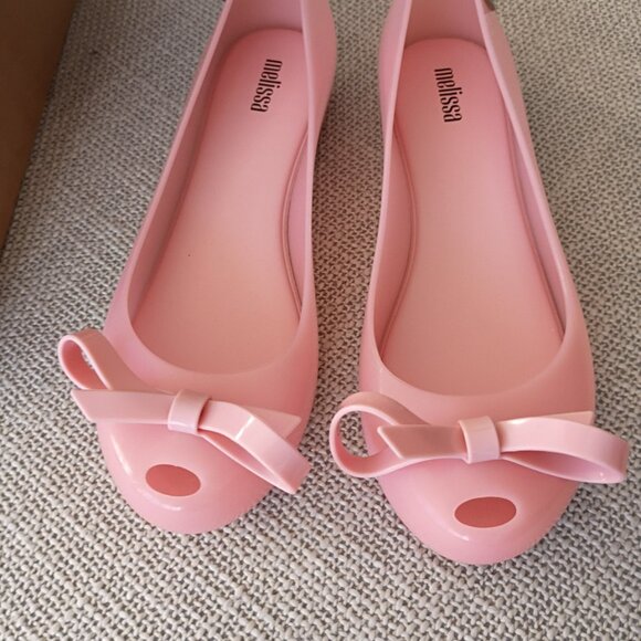 NWT Melissa Women's UltraGirl Bow III flat Pink Size US 8 - Picture 7 of 12
